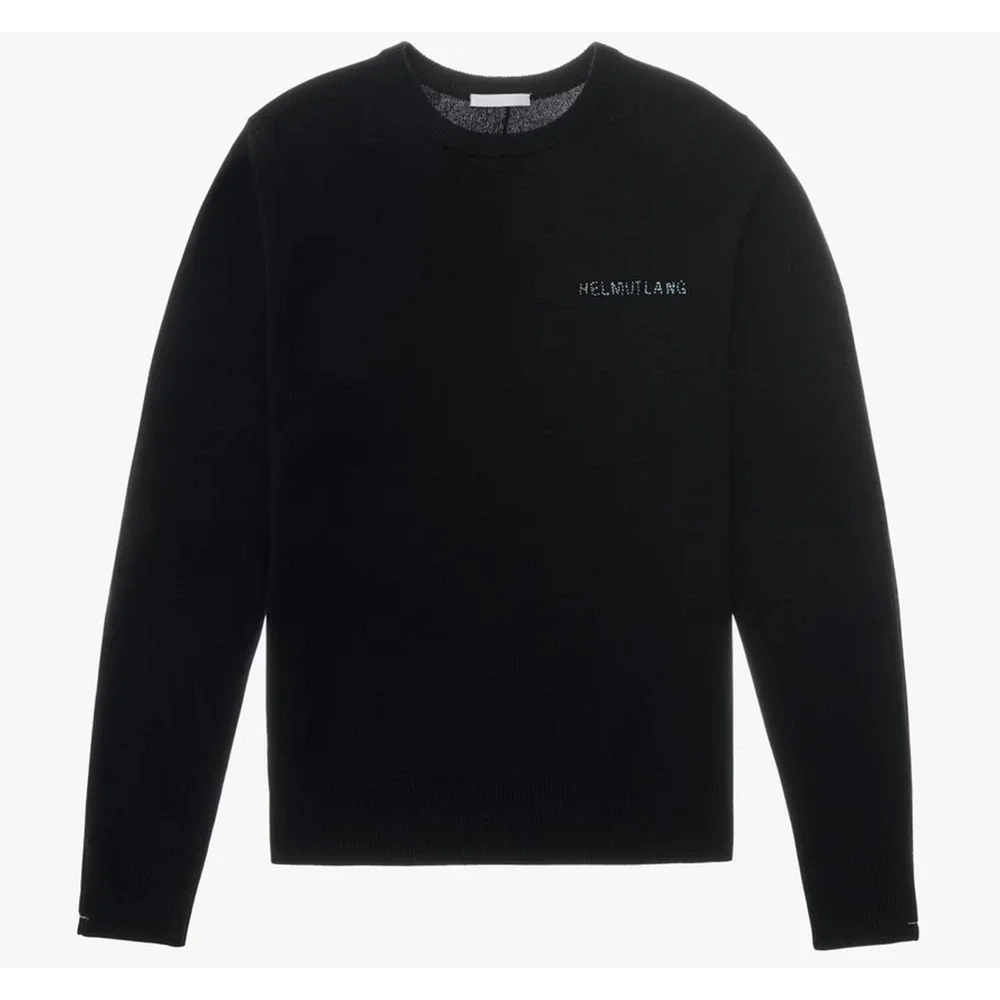 Helmut Lang Embroidered Logo Sweater Black Size L 3319